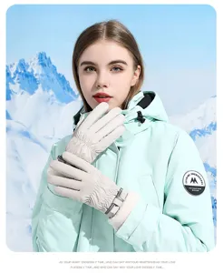 Winter ski gloves for women, thermal waterproof windproof gloves with touch screen design.