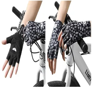 Half finger cycling gloves for men women, anti-slip breathable shock absorbing sports gloves.