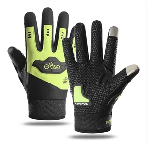 Full finger cycling gloves for men outdoor sports anti slip breathable touch screen motorcycle