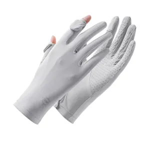 Guanti da Sole in Seta Ghiaccio Anti-UV per Donna Estate Traspiranti Alta Elasticità Antiscivolo Ciclismo all'Aperto