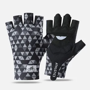 Unisex Half Finger Cycling Gloves Anti Slip Breathable Shock Absorbing Sports Gloves Summer Outdoor Riding Gear