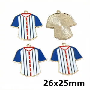 Alloy baseball jersey pendant oil drop DIY charm jewelry making accessories 26x25mm