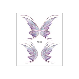 Waterproof glitter gradient butterfly temporary tattoo sticker fairy wing decal 1pc