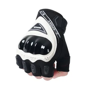 Men's hard shell motorcycle riding half finger gloves breathable anti slip sports gear