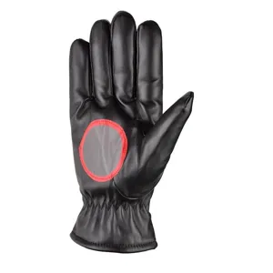 Men's PU leather cycling gloves with reflective strip, windproof and warm outdoor gear.