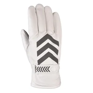 Men reflective PU leather cycling gloves fleece warm windproof anti-slip motorcycle detail view