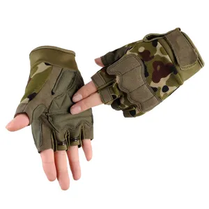 Tactical half-finger gloves for outdoor sports, fitness, cycling, and hiking with anti-slip grip.