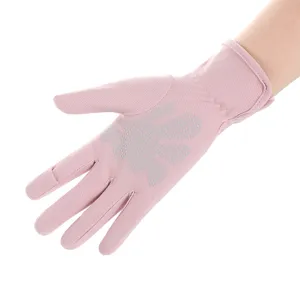 Summer UV protection ice silk gloves for driving outdoor sunproof thin half finger gloves
