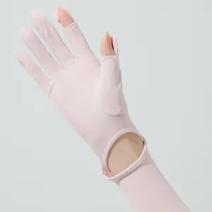 Gants de protection solaire en soie glacée longue pour femmes, anti-UV respirants.