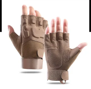 Outdoor tactical half-finger sports gloves anti-slip wear-resistant fitness gloves detail view