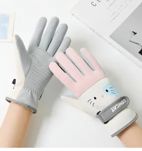 Winter thermal cycling gloves, windproof waterproof touch screen cute cartoon style for outdoor.