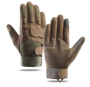 Men's tactical sports gloves, outdoor anti-slip touch screen design, wear-resistant detailing.