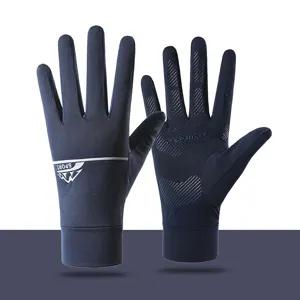Unisex Full Finger Cycling Gloves Breathable Ice Silk Sun Protection Anti-Slip Sports Outdoor Gloves For Men Women