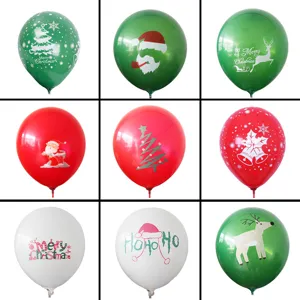 Thickened Latex Balloons Christmas Party Decoration Set Festive Printed Balloons For Holiday Celebration Party Home Decor