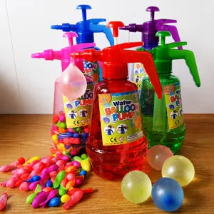 Fast filling water balloon pump set outdoor summer water fight toy with colorful water balloons
