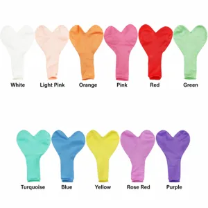 Macaron heart-shaped latex balloons for wedding party decoration and birthday event setups.