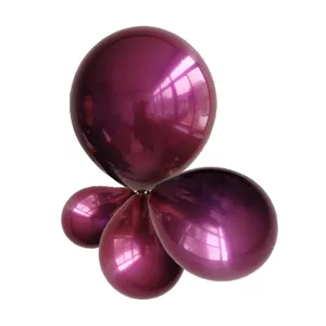 Double layer cherry red metallic balloon arch kit for wedding and party decoration.