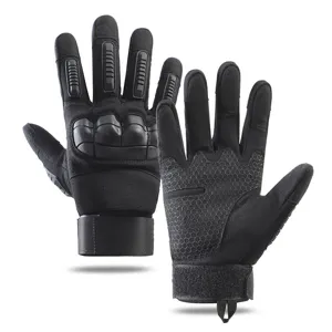 Men Tactical Cycling Gloves Outdoor Sports Anti-Slip Touch Screen Gloves Black Heavy Duty