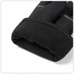 Winter outdoor cycling touch screen gloves with plush fleece lining for men windproof warm ski