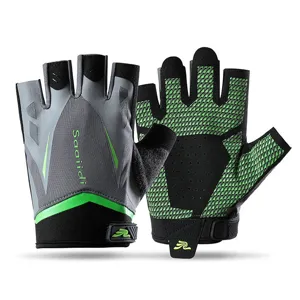 Gants de fitness demi-doigts pour entrainement, en soie glacee respirante antiderapante.