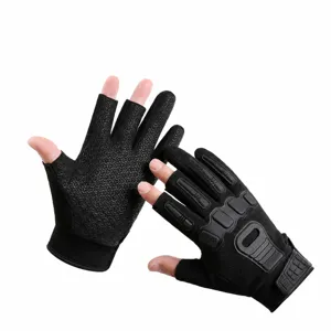 Tactical half-finger gloves with thickened knuckle armor, anti-slip palm for outdoor sports and cycling.