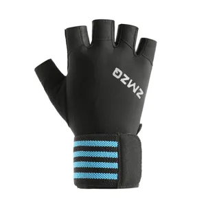 Men half finger fitness sports gloves with extended wrist wrap breathable cycling training
