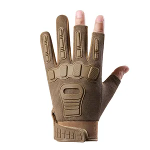 Half finger tactical gloves for outdoor sports cycling fitness with thickened armor protection.