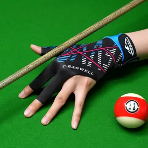 Gant de billard professionnel trois doigts respirant pour homme et femme antidérapant