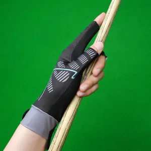 Gant de billard professionnel à trois doigts, respirant en soie glacée anti-dérapant pour main gauche.