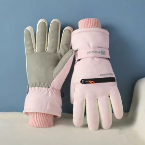 Winter multi-functional ski gloves with touchscreen design, waterproof fabric, and warm lining.