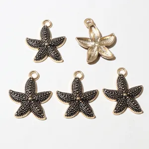 Alloy oil-drop starfish pendant DIY jewelry charm accessories, exquisite and fashionable.