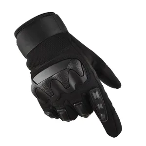 Black tactical gloves full finger hard shell outdoor riding motorcycle anti-slip touch screen