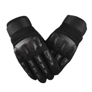 Black tactical gloves full finger hard knuckle outdoor cycling motorcycle anti-slip gear