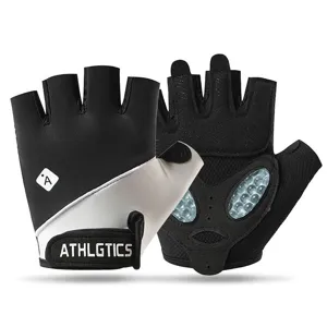 Half-finger fitness gloves, breathable anti-slip sport and cycling gloves detail view.