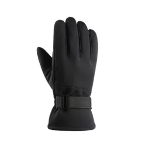 Winter warm windproof touch screen gloves for outdoor sports skiing mountaineering black