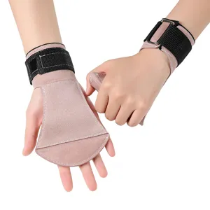 Agarres de gimnasio profesionales y protectores de palma para levantamiento con correas.