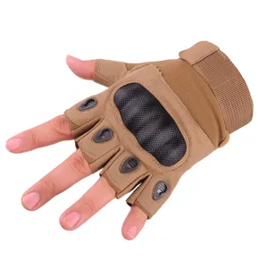 Tactical half-finger gloves for outdoor cycling, climbing, and sports with hard knuckle protection.