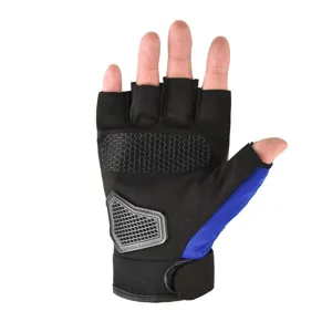 Half finger sports tactical motorcycle cycling gloves with breathable mesh and protective pads.
