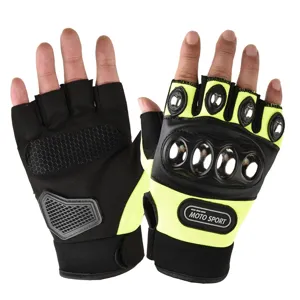 Tactical half-finger motorcycle riding gloves with hard knuckle protection for racing sports.