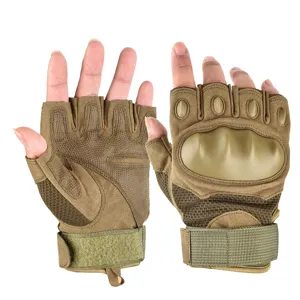 Tactical half-finger gloves hard knuckle outdoor sports military training hiking cycling