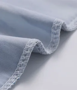 Ice silk sun protection bandana detail shot, showing fine white overlock stitching.