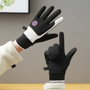 Guantes de ciclismo de invierno táctiles con forro polar, antiviento y antideslizantes.