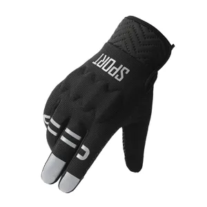 Winter cycling gloves for men and women, thermal warm outdoor motorcycle gloves with reflective strips.