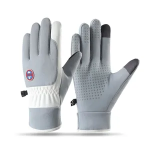 Guantes de ciclismo de invierno cálidos con dedos táctiles y palma de silicona antideslizante.