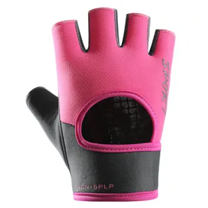 Women's half-finger fitness sports gloves breathable pink gym training cycling gloves wear-resistant.