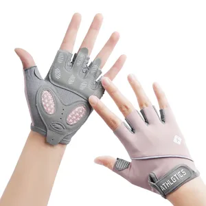 Unisex Sports Fitness Half Finger Gloves Breathable Anti Slip Nylon Cycling Workout Training Gloves For Gym Men Women