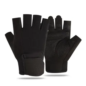 Men's Fitness Weightlifting Half Finger Gloves Polyester Anti-Slip Gym Workout Training Sports Protection Gloves
