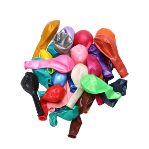 Assorted 10-inch pearlescent latex balloons bulk pack for wedding and birthday party decor.