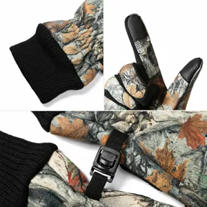 Winter Warm Ski Gloves Waterproof Windproof Fleece Touchscreen Camo Gloves for Outdoor Sports