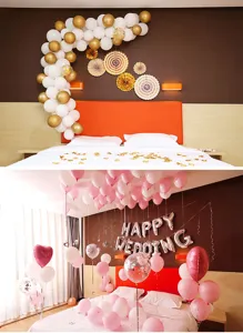Ensemble de décoration de ballons de mariage romantique pour proposition et fête.